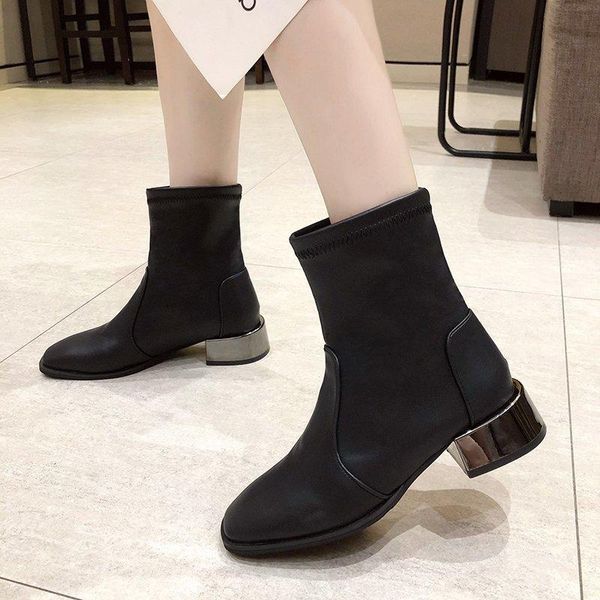 boots women ankle pu/flock leather slip on square low heel round toe winter shoes zapatos mujer, Black
boots women ankle pu/flock leather slip on square low heel round toe winter shoes zapatos mujer, Black