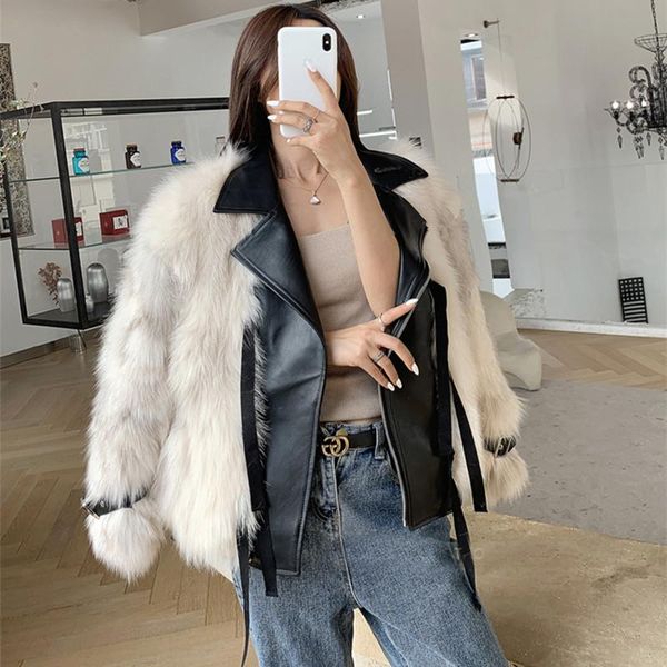 women's fur & faux 2021 winter coat leather jacket women lady short imitation liner fashion locomotive, Black
women's fur & faux 2021 winter coat leather jacket women lady short imitation liner fashion locomotive, Black