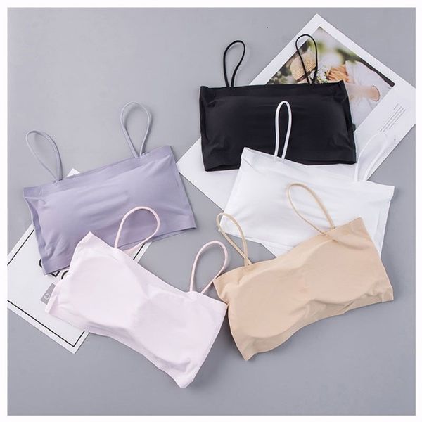 women summer ice feel silk spaghetti bra bandeau tube removable pads seamless crop underwear lingerie for lady female
women summer ice feel silk spaghetti bra bandeau tube removable pads seamless crop underwear lingerie for lady female
