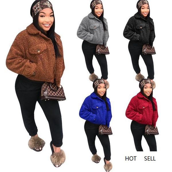 solid color fleece jackets womens designer winter long sleeve lapel neck outerwear clothes fashion slim women coats, Black;brown
solid color fleece jackets womens designer winter long sleeve lapel neck outerwear clothes fashion slim women coats, Black;brown