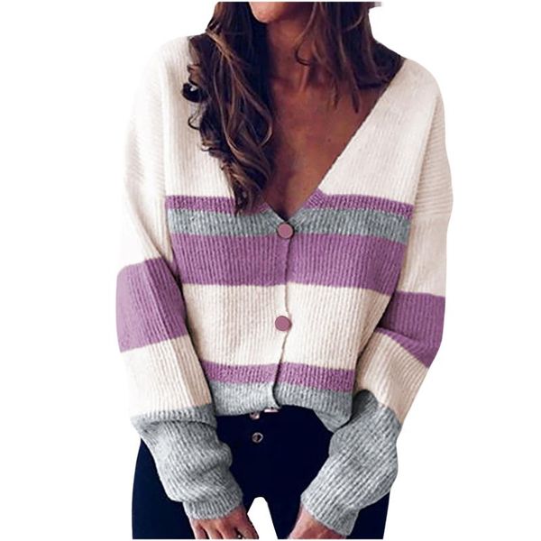 jersey mujer knitted cardigan sweater button striped stitching sweater color matching 2020 autumn women new, White
jersey mujer knitted cardigan sweater button striped stitching sweater color matching 2020 autumn women new, White
