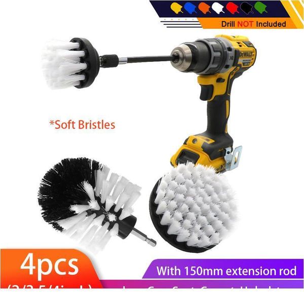 4pcs/set drill power scrub clean brush electric drill brush kit with extension for cleaning car, seat, carpet, up bbytcb
4pcs/set drill power scrub clean brush electric drill brush kit with extension for cleaning car, seat, carpet, up bbytcb