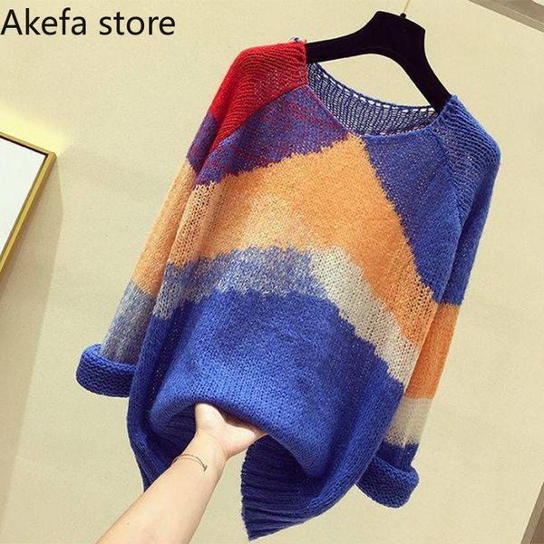 women's sweaters 2021 spring autumn knitwear women pullover long-sleeved sweater loose lazy wind all-match blouse, White;black
women's sweaters 2021 spring autumn knitwear women pullover long-sleeved sweater loose lazy wind all-match blouse, White;black