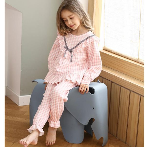 children plaid cotton pajamas girls good quality + pants 2pcs sets homeclothes kids sleepwear bow princess pajamas ws1408 c1019, Blue;red
children plaid cotton pajamas girls good quality + pants 2pcs sets homeclothes kids sleepwear bow princess pajamas ws1408 c1019, Blue;red
