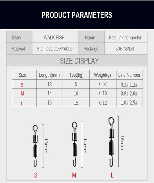 30pcs/lot fishing swivels line to hook connectors rolling swivels quick fast link connector with rubber hose fishing tackle sqcvpi pingtoy
30pcs/lot fishing swivels line to hook connectors rolling swivels quick fast link connector with rubber hose fishing tackle sqcvpi pingtoy