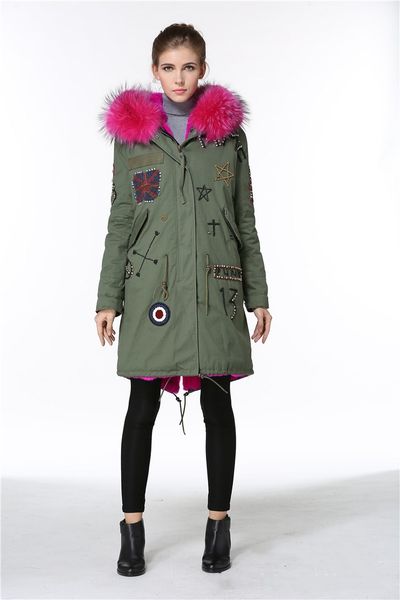 meifeng brand rose raccoon fur trim women snow jackets uk flag beading coat italy rose rabbit fur lining army green canvas long parka, Black
meifeng brand rose raccoon fur trim women snow jackets uk flag beading coat italy rose rabbit fur lining army green canvas long parka, Black