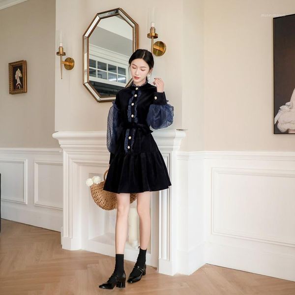 casual dresses 2021 autumn winter women runway dress velvet patchwork mesh dot female chic tie up rh9191, Black;gray
casual dresses 2021 autumn winter women runway dress velvet patchwork mesh dot female chic tie up rh9191, Black;gray