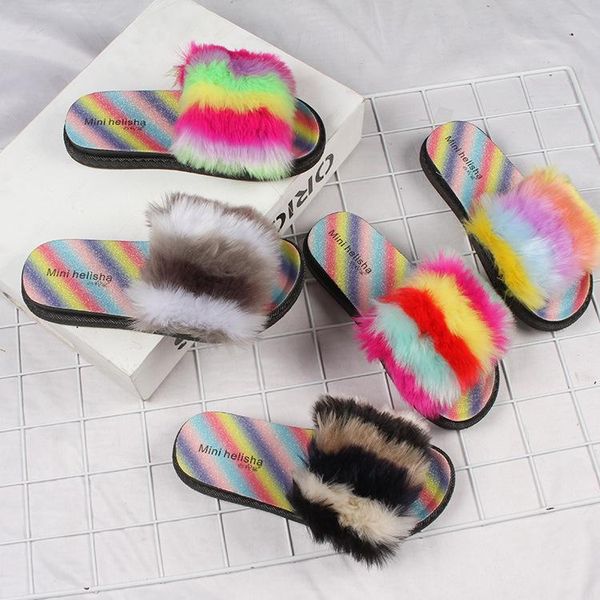 2020 autumn and spring new fashion casual women's shoes flat bottom all-match rainbow fur comfortable non-slip slippers, Black
2020 autumn and spring new fashion casual women's shoes flat bottom all-match rainbow fur comfortable non-slip slippers, Black