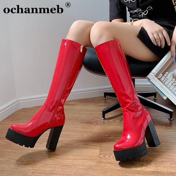 boots ochanmeb size 43 women shiny patent leather knee high chunky heels platforms knight black white red pole dance shoes
boots ochanmeb size 43 women shiny patent leather knee high chunky heels platforms knight black white red pole dance shoes