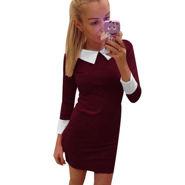 winter autumn women dress turn-down collar slim casual dresses elegant blue dress feminine vestido qaf019e, Black;gray
winter autumn women dress turn-down collar slim casual dresses elegant blue dress feminine vestido qaf019e, Black;gray