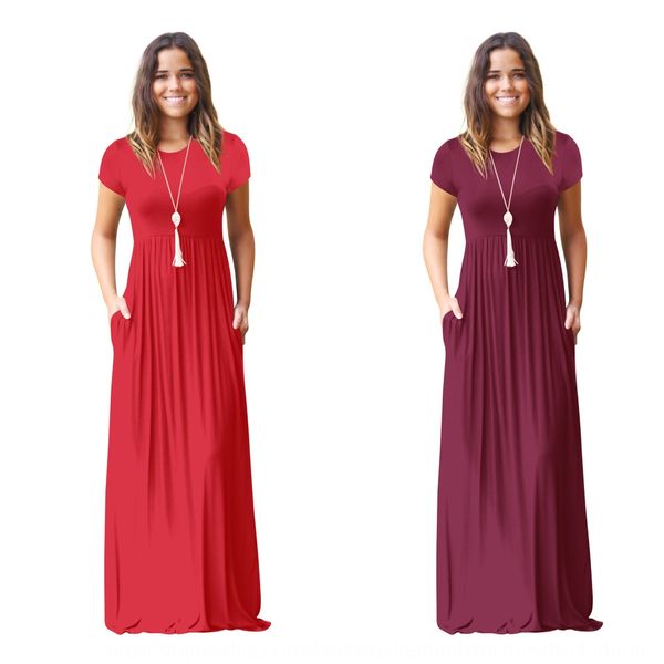 2020 new short-sleeved casual pocket dress women's clothing 2020 new short-sleeved casual long skirt pocket dress long skirt women', Black;gray
2020 new short-sleeved casual pocket dress women's clothing 2020 new short-sleeved casual long skirt pocket dress long skirt women', Black;gray