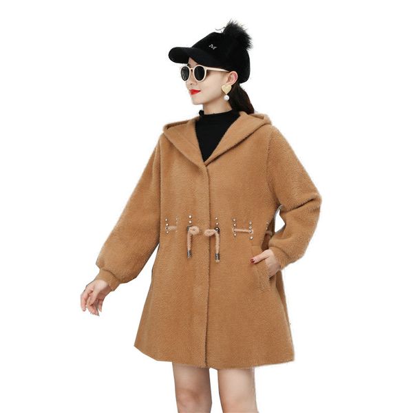 2021 new women autumn winter woolen cloth thick imitation mink cashmere coat noble femme jacket plus size 6xl a fzbj, Black
2021 new women autumn winter woolen cloth thick imitation mink cashmere coat noble femme jacket plus size 6xl a fzbj, Black