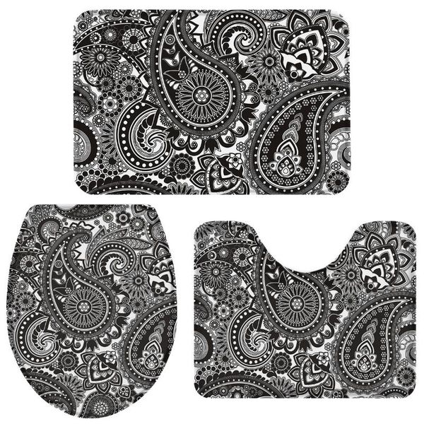 bath accessory set black and white paisley bathroom toilet cover mat pedestal rug non-slip accessories home doormat
bath accessory set black and white paisley bathroom toilet cover mat pedestal rug non-slip accessories home doormat