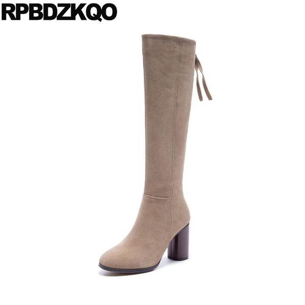 round toe chunky suede winter european shoes women fur knee high 2020 block heel designer boots genuine leather, Black
round toe chunky suede winter european shoes women fur knee high 2020 block heel designer boots genuine leather, Black