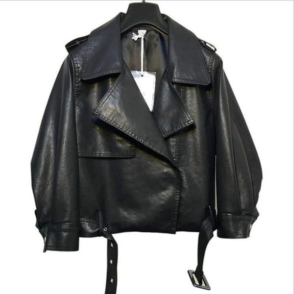 autumn women's loose version faux leather jacket 2020 winter korean version of the new nine-point sleeve short jacket women b561, Black;brown
autumn women's loose version faux leather jacket 2020 winter korean version of the new nine-point sleeve short jacket women b561, Black;brown