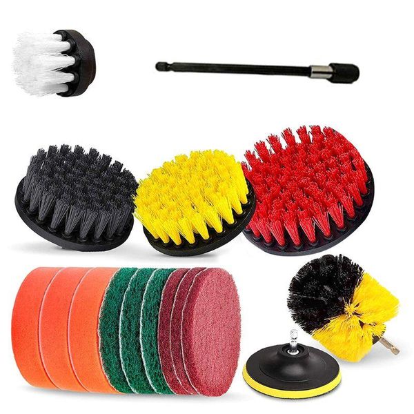 16pcs drill brush attachments set extend long attachment for bathroom cleaner