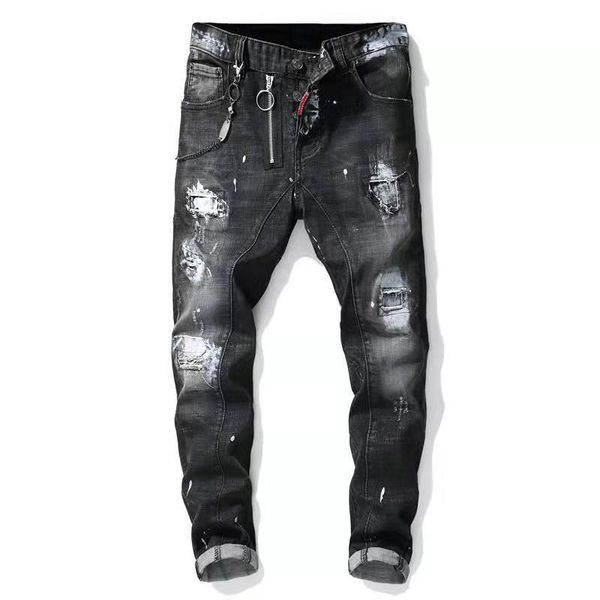 fashion jeans designer pant pants men stretch jeans men's sweatpant high street tide brand cycling motorcycle distressed ripped retro l, Blue 
fashion jeans designer pant pants men stretch jeans men's sweatpant high street tide brand cycling motorcycle distressed ripped retro l, Blue