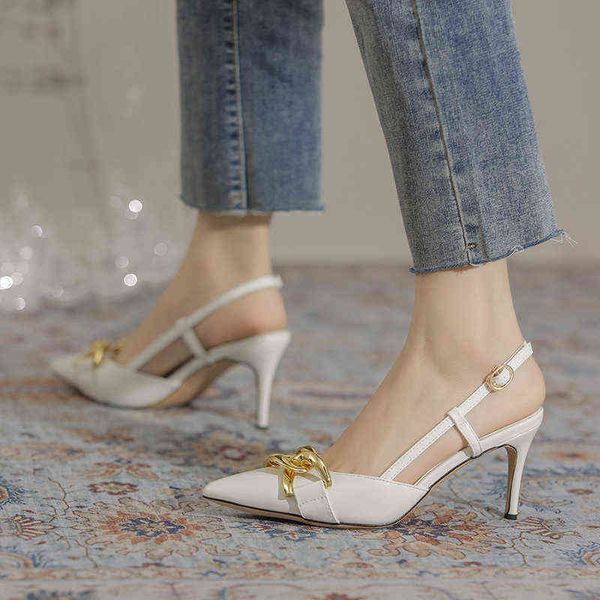 7.5cm new fashion sandals pointed toe with chains button high heels ankle wrap women shoes, Black
7.5cm new fashion sandals pointed toe with chains button high heels ankle wrap women shoes, Black