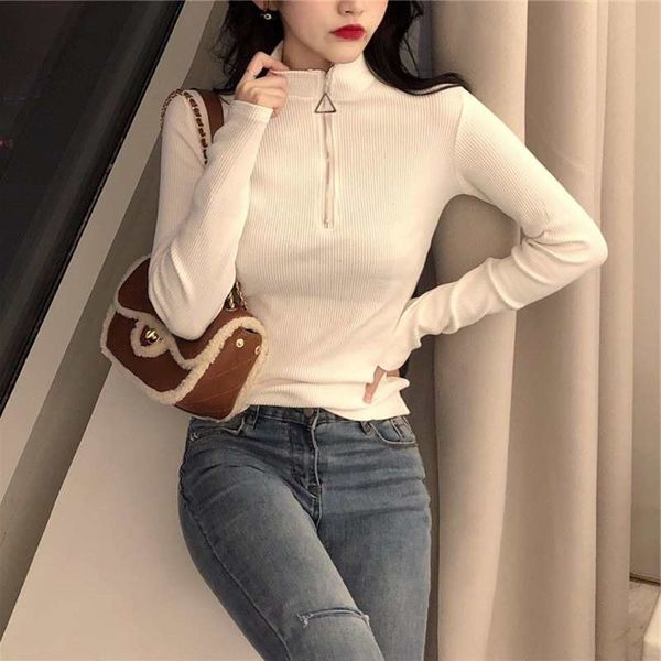 bottoming women wear autumn and winter versatile long sleeve t-shirt women 2020 new slim zipper high collar knitted coat t-shirt top, White;black
bottoming women wear autumn and winter versatile long sleeve t-shirt women 2020 new slim zipper high collar knitted coat t-shirt top, White;black