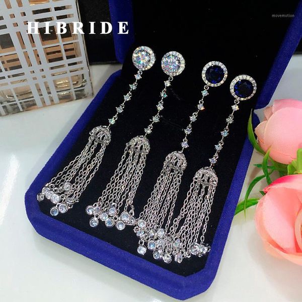 hibride luxury clear blue round cubic zirconia women long tassel earring big brand drop earring brincos bijoux gifts e-5491, Silver
hibride luxury clear blue round cubic zirconia women long tassel earring big brand drop earring brincos bijoux gifts e-5491, Silver