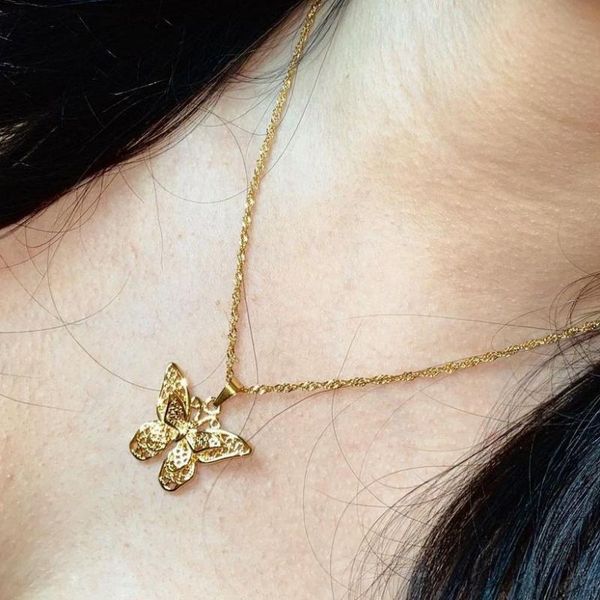 pendant necklaces butterfly necklace for women stainless steel gold water wave chain choker girl jewelry christmas gift, Silver
pendant necklaces butterfly necklace for women stainless steel gold water wave chain choker girl jewelry christmas gift, Silver