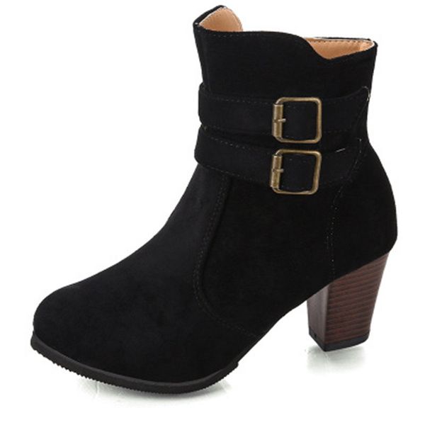 2021 new spring round toe buckle belts women's casual high heels size 35-43 mujer boots mt2h, Black
2021 new spring round toe buckle belts women's casual high heels size 35-43 mujer boots mt2h, Black