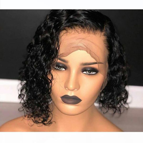 130 density curly lace front human hair wigs with baby hair brazilian remy hair short curly bob wigs for women pre-plucked wig, Black;brown
130 density curly lace front human hair wigs with baby hair brazilian remy hair short curly bob wigs for women pre-plucked wig, Black;brown