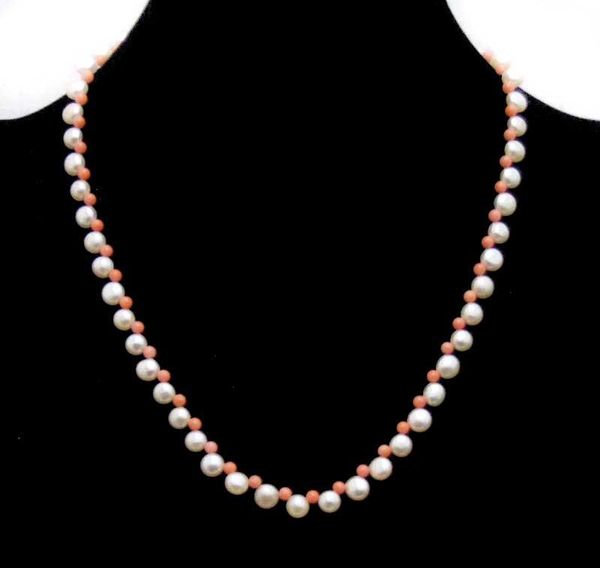 qingmos 7-8mm flat round side drilled natural pink pearl necklace for women with 3-4mm pink coral necklace 17'' chokers jewelry, Silver
qingmos 7-8mm flat round side drilled natural pink pearl necklace for women with 3-4mm pink coral necklace 17'' chokers jewelry, Silver