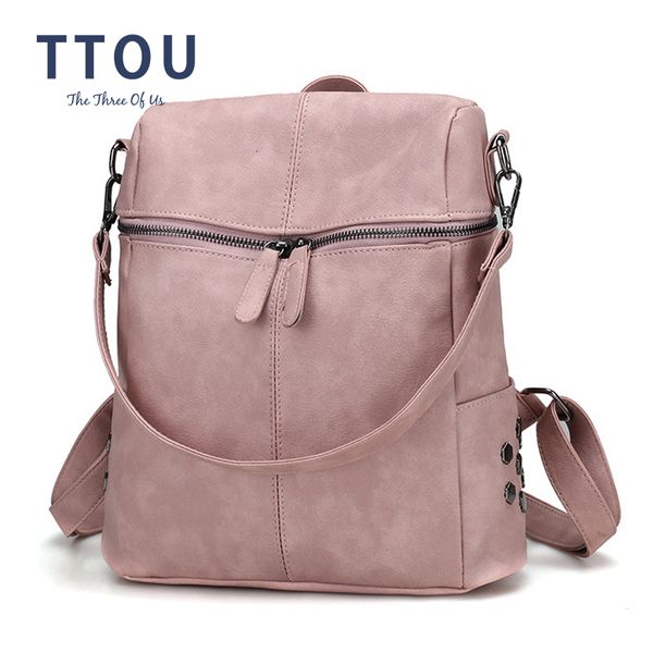 ttou women casual women backpack pu leather school backpack for teenager girls travel backpack vintage solid shoulder bags t200602
ttou women casual women backpack pu leather school backpack for teenager girls travel backpack vintage solid shoulder bags t200602