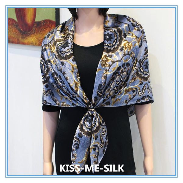 kms haze blue paisley 16 momi satin square mulberry silk scarf shawl 105*105cm/80g, Blue;gray
kms haze blue paisley 16 momi satin square mulberry silk scarf shawl 105*105cm/80g, Blue;gray