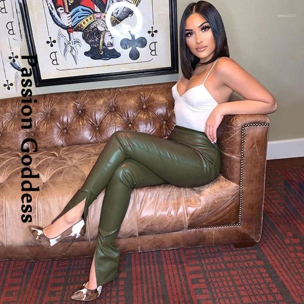 women's pants & capris fashion women matte leather pencil pleated split high waist long feminina elastic pu stack autumn1, Black;white
women's pants & capris fashion women matte leather pencil pleated split high waist long feminina elastic pu stack autumn1, Black;white
