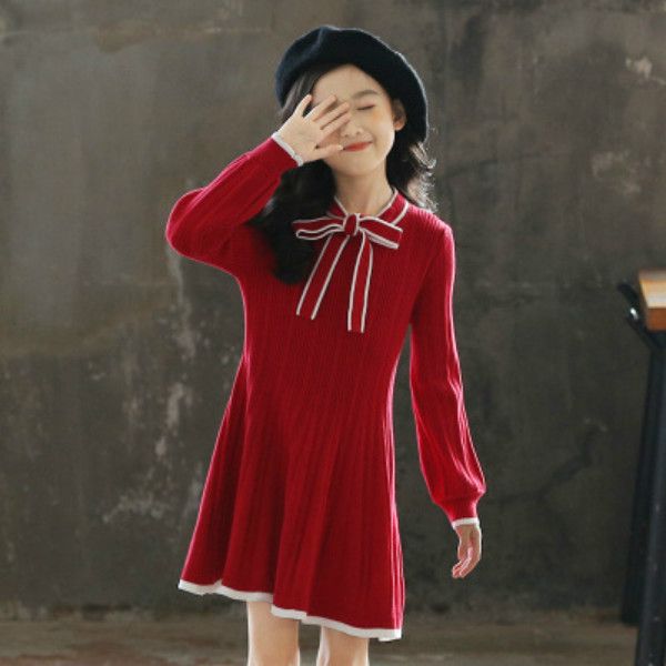 girls red color dress children long sleeve knitted skirts girls new autumn winter a-line dress with bow kids new year's dresses 110-170, Red;yellow
girls red color dress children long sleeve knitted skirts girls new autumn winter a-line dress with bow kids new year's dresses 110-170, Red;yellow