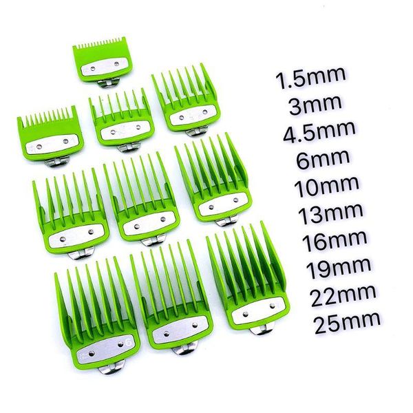 10pcs barber shop styling guide comb set hair trimmer attachment hairdresser clipper green limit comb with metal clip
10pcs barber shop styling guide comb set hair trimmer attachment hairdresser clipper green limit comb with metal clip