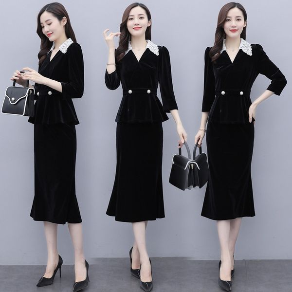 two pieces of high-end suit fishtail skirtquality velvet suit skirt 2020 autumn new women's professional slim fitting fishtail skirt x3, Gray
two pieces of high-end suit fishtail skirtquality velvet suit skirt 2020 autumn new women's professional slim fitting fishtail skirt x3, Gray