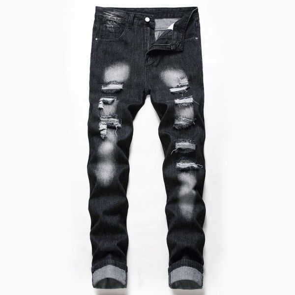 autumn winter black denin jeans men straight slim plus size bleached ripped full length hole cowboy trousers male england style, Blue
autumn winter black denin jeans men straight slim plus size bleached ripped full length hole cowboy trousers male england style, Blue