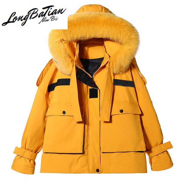 fur real fox collar hooded women's down jacket fashion female winter parkas women coats femme veste zjt127, Black
fur real fox collar hooded women's down jacket fashion female winter parkas women coats femme veste zjt127, Black