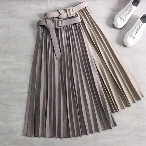 winter women pleated skirts belt heavy woolen thick herringbone midi skirts sashes office lady high waist a line long skirts, Black
winter women pleated skirts belt heavy woolen thick herringbone midi skirts sashes office lady high waist a line long skirts, Black