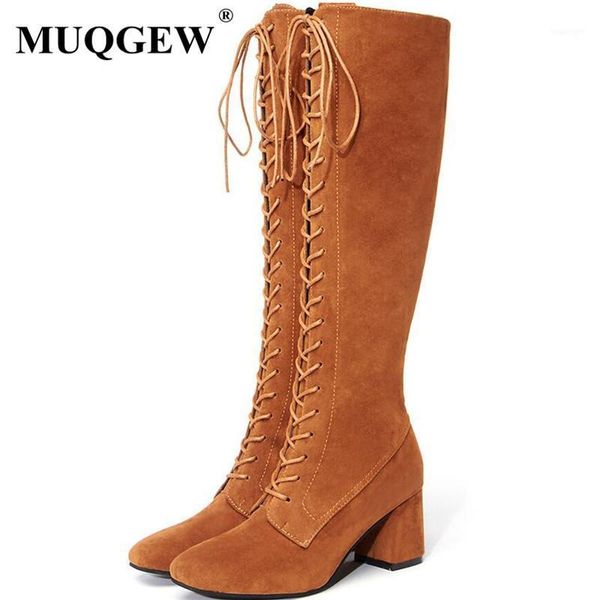boots autumn winter women over knee suede girl round head fastened female fashion lace-up square heels 34-431, Black
boots autumn winter women over knee suede girl round head fastened female fashion lace-up square heels 34-431, Black