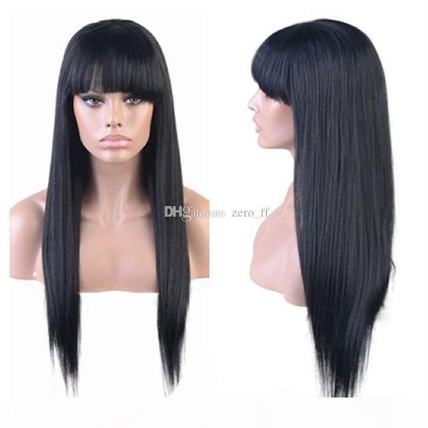long silky straight full lace wig peruvian glueless human hair lace front wig with full bangs natural hairline for black women, Black;brown
long silky straight full lace wig peruvian glueless human hair lace front wig with full bangs natural hairline for black women, Black;brown