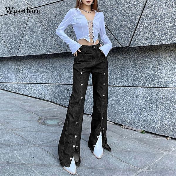 wjustforu harajuku jeans for women casual high waist wide leg pants streetwear button fashion split straight pants trousers 20211, Blue
wjustforu harajuku jeans for women casual high waist wide leg pants streetwear button fashion split straight pants trousers 20211, Blue