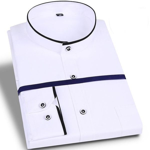 new autumn men's long sleeve formal stand collar dress shirt business soft non-iron white work regular fit smart casual shirt1, White;black
new autumn men's long sleeve formal stand collar dress shirt business soft non-iron white work regular fit smart casual shirt1, White;black