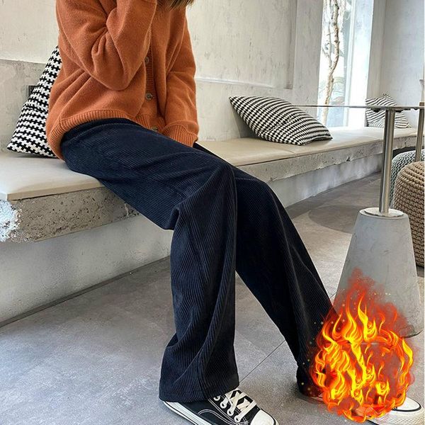 women's pants & capris women corduroy 2021 autumn winter fashion female warm loose wide leg pant solid color vintage casual trousers y4, Black;white
women's pants & capris women corduroy 2021 autumn winter fashion female warm loose wide leg pant solid color vintage casual trousers y4, Black;white