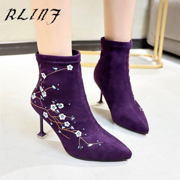 boots rlinf stiletto elastic booties suede embroidered bare 2021 autumn winter fashion woman high heels women, Black
boots rlinf stiletto elastic booties suede embroidered bare 2021 autumn winter fashion woman high heels women, Black