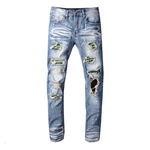 2021 new men's male fashion casual crystal holes ripped jeans slim skinny patchwork distressed blue stretch denim pants trousers 6o6j
2021 new men's male fashion casual crystal holes ripped jeans slim skinny patchwork distressed blue stretch denim pants trousers 6o6j