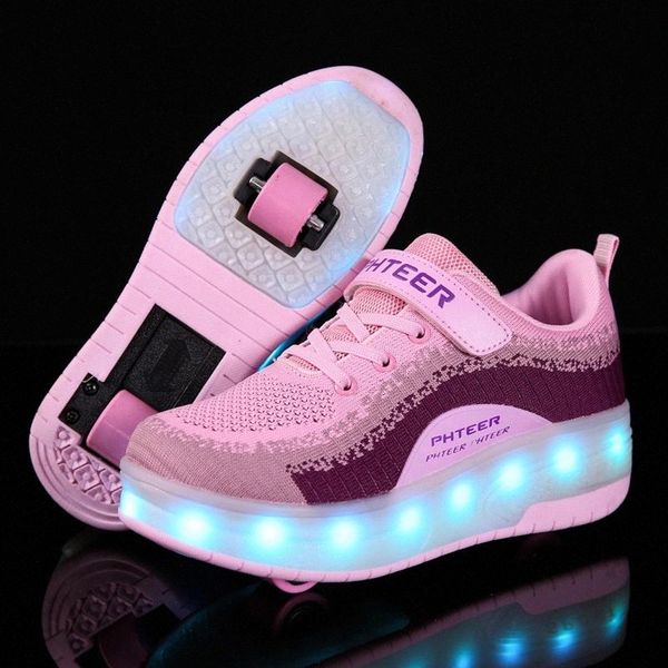 Children Boy Girl Two Wheels Luminous Glowing Sneakers Pink Led Light Roller Skate Shoes Kids Led Shoes Boys Girls USB Charging #AX9G
Children Boy Girl Two Wheels Luminous Glowing Sneakers Pink Led Light Roller Skate Shoes Kids Led Shoes Boys Girls USB Charging #AX9G