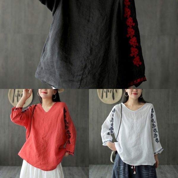 ot0tg ancient coffee clothing 60 pieces of fine new coat coffee jacket ramie cross-stitch t-shirt women's loose and summer spring artis, White
ot0tg ancient coffee clothing 60 pieces of fine new coat coffee jacket ramie cross-stitch t-shirt women's loose and summer spring artis, White