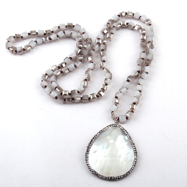moodpc fashion rustic soldered artisan jewelry square crystal glass beads knotted with shell,crystal tassel charm necklace v191031, Silver
moodpc fashion rustic soldered artisan jewelry square crystal glass beads knotted with shell,crystal tassel charm necklace v191031, Silver