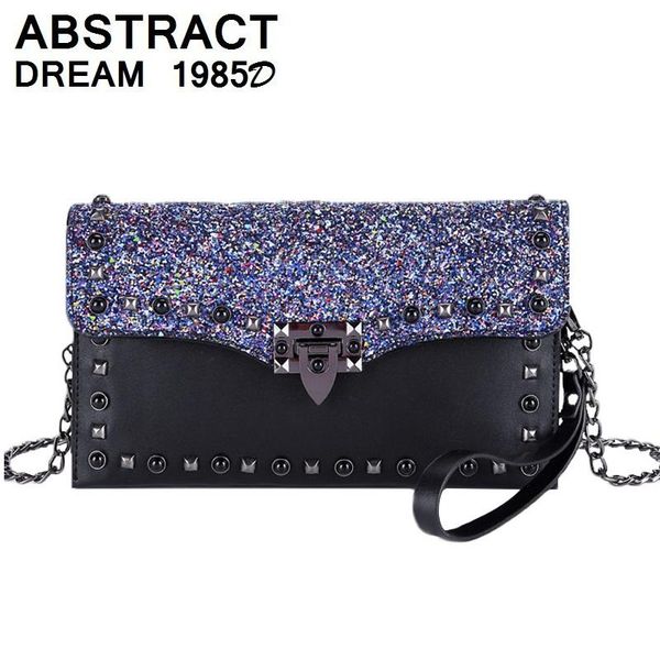 brand korean woman bag pu leather fashion casual rivet glittering ladies messenger bag chains shoulder clutch new designer bags
brand korean woman bag pu leather fashion casual rivet glittering ladies messenger bag chains shoulder clutch new designer bags