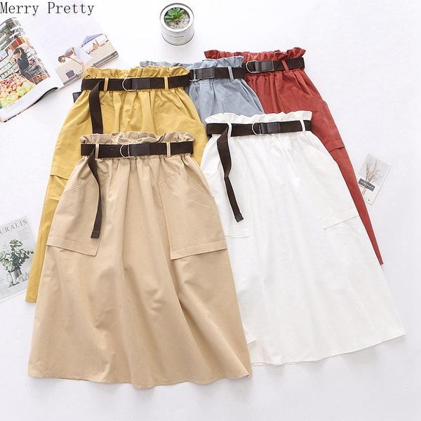 2020 summer high waist knee length skirts solid pockets pleated casual ladies bottoms trendy female skirts with sashes1, Black
2020 summer high waist knee length skirts solid pockets pleated casual ladies bottoms trendy female skirts with sashes1, Black