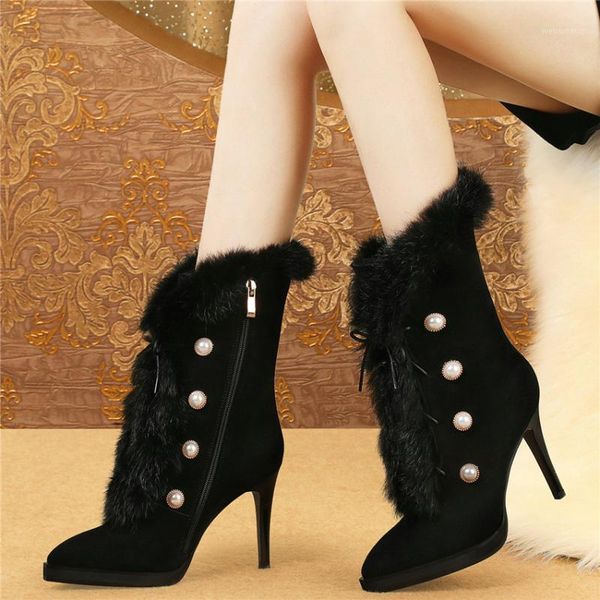 women shoes black cow leather slim high heel riding boots high fur platform pumps shoes pointed toe winter snow boots1
women shoes black cow leather slim high heel riding boots high fur platform pumps shoes pointed toe winter snow boots1